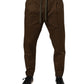 Brown Cotton Stretch Jogger Sweatpants Pants
