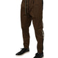 Brown Cotton Stretch Jogger Sweatpants Pants