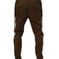 Brown Cotton Stretch Jogger Sweatpants Pants