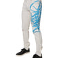 White Tattered Graffiti Skinny Denim Jeans
