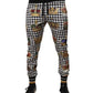 Multicolor Houndstooth Crown Men Sweatpants Pants