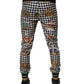 Multicolor Houndstooth Crown Men Sweatpants Pants