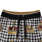 Multicolor Houndstooth Crown Men Sweatpants Pants