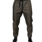 Brown Lambskin Leather Men Sweatpants Pants