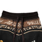 Black Floral Cotton Jogger Sweatpants Pants