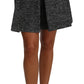 Elegant Gray Wool Blend Mini Shorts