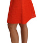 Chic Orange Raffia A-Line Knitted Skirt