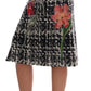 Sequined Floral High-Waist A-Line Skirt