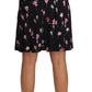 Elegant Rose Print A-Line Skirt