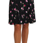 Elegant Rose Print A-Line Skirt