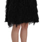 High Waist Black Elastic Mini Skirt