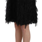 High Waist Black Elastic Mini Skirt