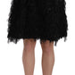 High Waist Black Elastic Mini Skirt