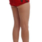Embroidered Silk High Waist Mini Shorts