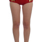 Embroidered Silk High Waist Mini Shorts