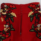 Embroidered Silk High Waist Mini Shorts