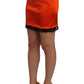 Orange High-Waist Lace Pencil Skirt