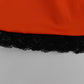 Orange High-Waist Lace Pencil Skirt