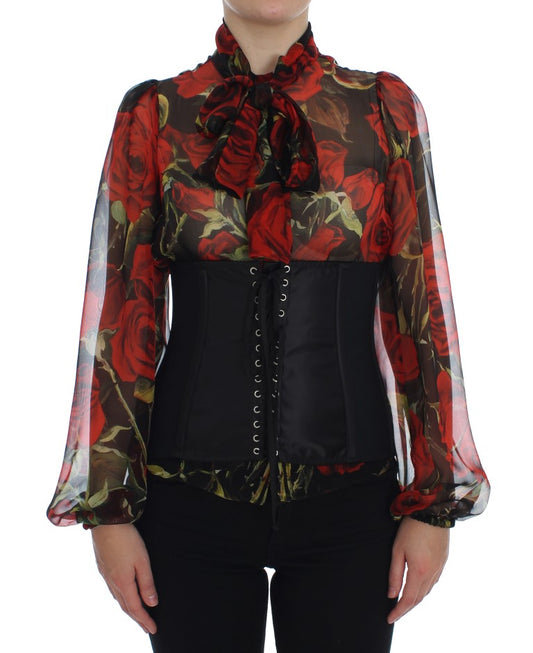 Elegant Black Corset Waist Belt with Silver Detailing