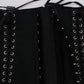 Elegant Black Corset Waist Belt with Silver Detailing