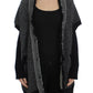 Elegant Gray Cashmere Long Cardigan Sweater