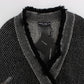 Elegant Gray Cashmere Long Cardigan Sweater