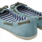 Sky Blue Suede Lace Bow Loafers Ballet Flat Shoes