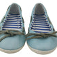 Sky Blue Suede Lace Bow Loafers Ballet Flat Shoes