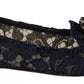 Blue Crystal Loafer Lace Ballet Flats Shoes