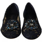 Blue Crystal Loafer Lace Ballet Flats Shoes