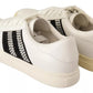 White Leather Crystal Embellished Sneakers Shoes