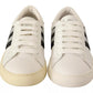White Leather Crystal Embellished Sneakers Shoes