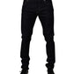 Black Cotton Stretch Men Skinny Denim Jeans