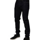 Black Cotton Stretch Men Skinny Denim Jeans