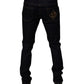 Black Cotton Stretch Men Skinny Denim Jeans