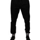 Black Cotton Stretch Jogger Sweatpants Pants