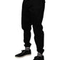 Black Cotton Stretch Jogger Sweatpants Pants