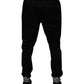 Black Cotton Stretch Jogger Sweatpants Pants