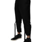Black Polyester Men Cropped Pants