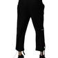 Black Polyester Men Cropped Pants