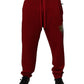 Red Logo Tape Cotton Jogger Sweatpants Pants