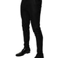 Black Virgin Wool MenSkinny Dress Formal Pants