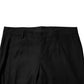Black Virgin Wool MenSkinny Dress Formal Pants