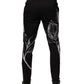 Black Cotton Floral Skinny Dress Pants