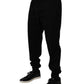 Black Cotton Blend Jogger Sweatpants Pants