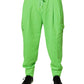 Neon Green Cargo Jogger Men Sweatpants Pants