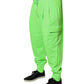 Neon Green Cargo Jogger Men Sweatpants Pants