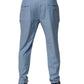 Blue Cotton Stretch Chino Pants