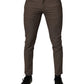 Brown Cotton Stretch Chino Pants