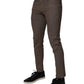 Brown Cotton Stretch Chino Pants